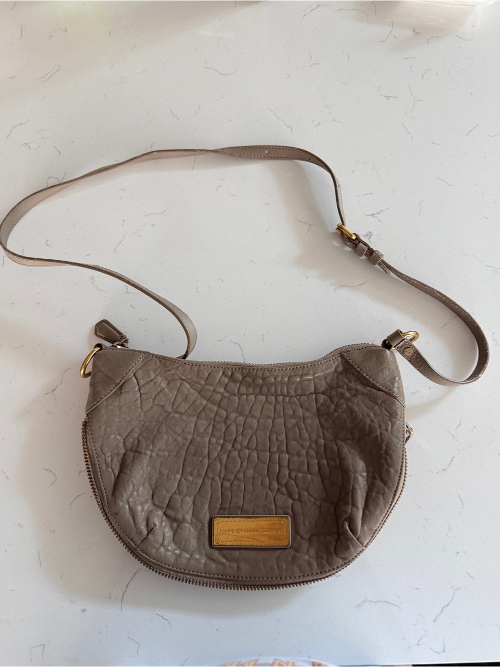 Small Taupe Leather Crossbody Bag Marc by Marc Jacobs GUC